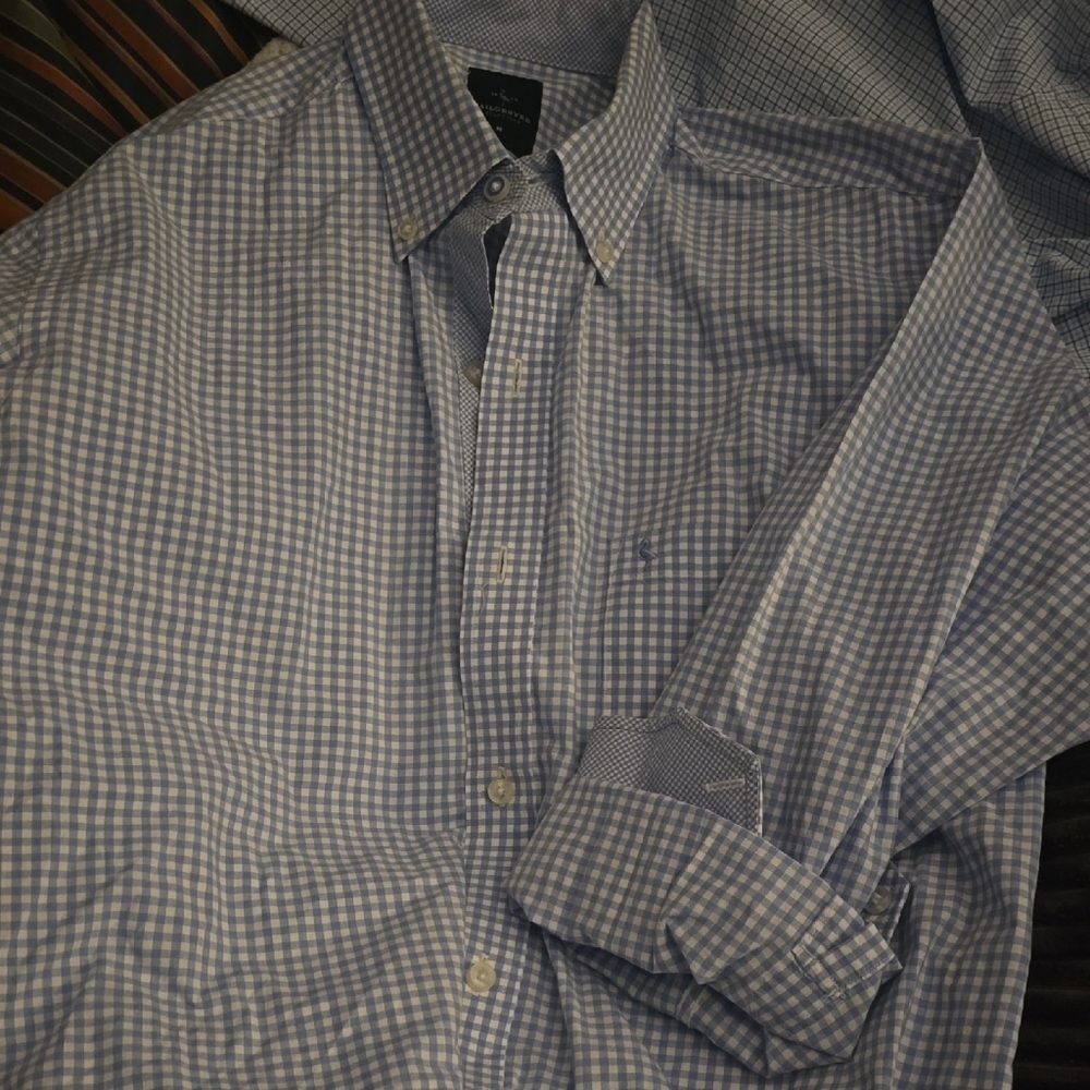 Tailorbyrd Light Blue and White Gingham Men's Shirt